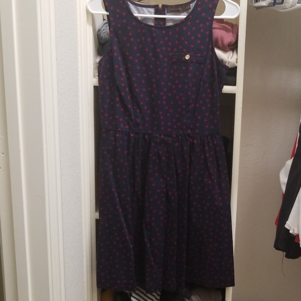 Navy polka dot dress